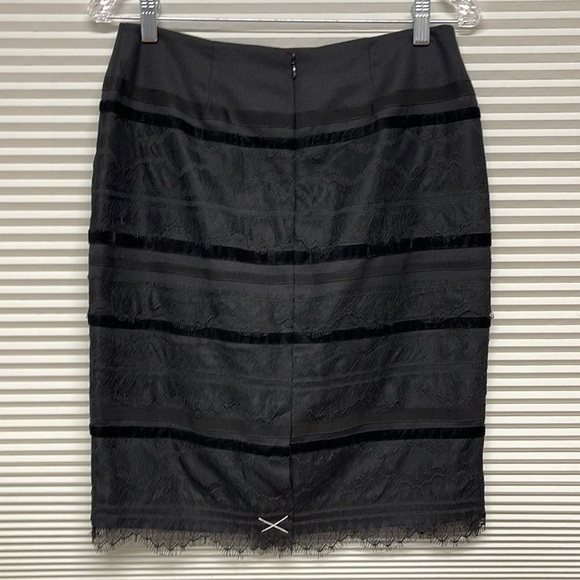 Talbots NWT Black Wool Lace Detail Skirt Size 4P - Picture 3 of 9